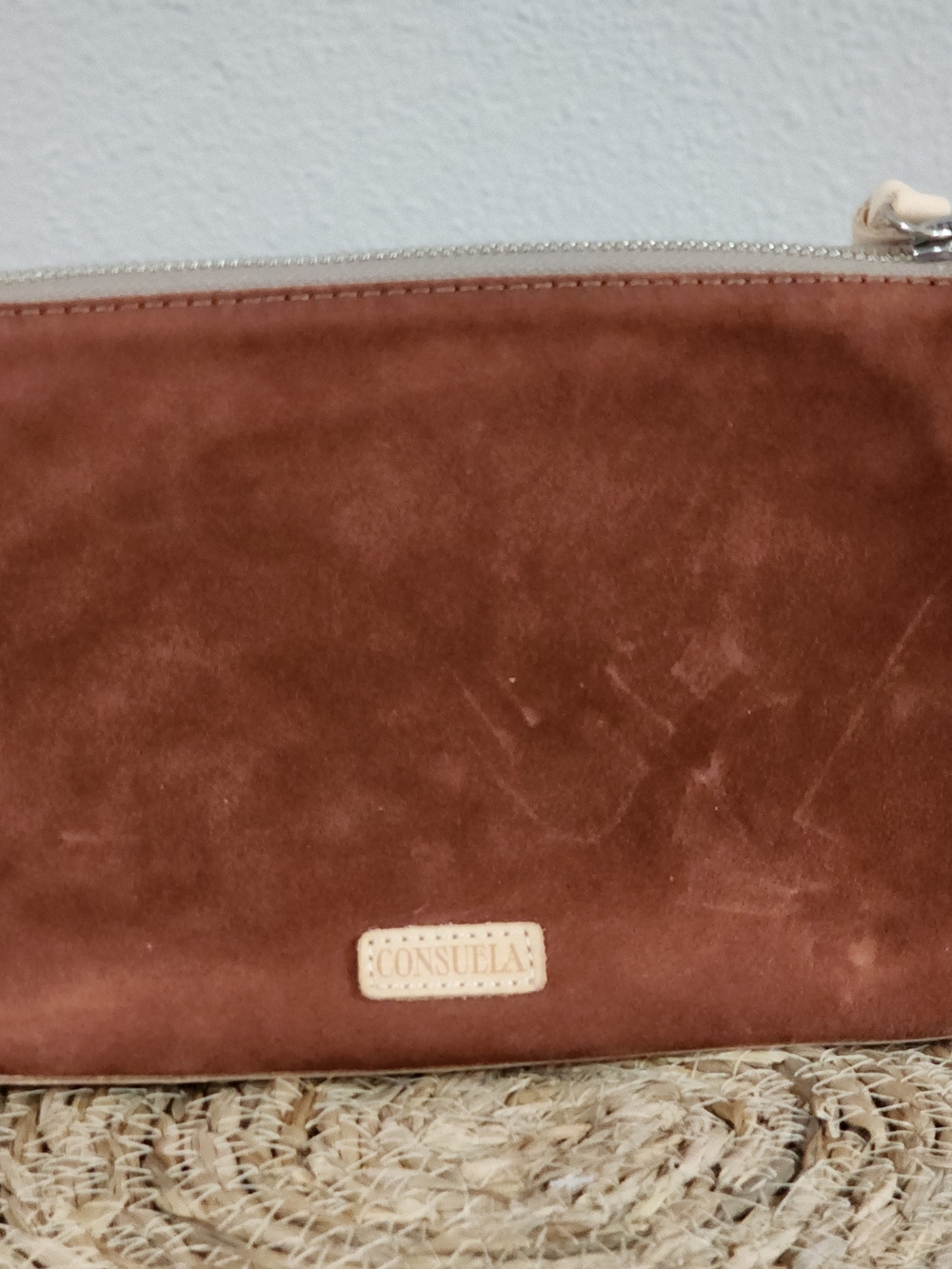 CONSUELA Suede Sienna Midtown Crossbody with Multicolor Floral Embroidery NWOT - Picture 10 of 16